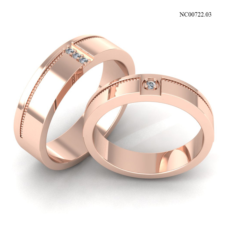 Nhẫn Cưới Vàng Hồng (14k-18k) thiết kế NC00722.03