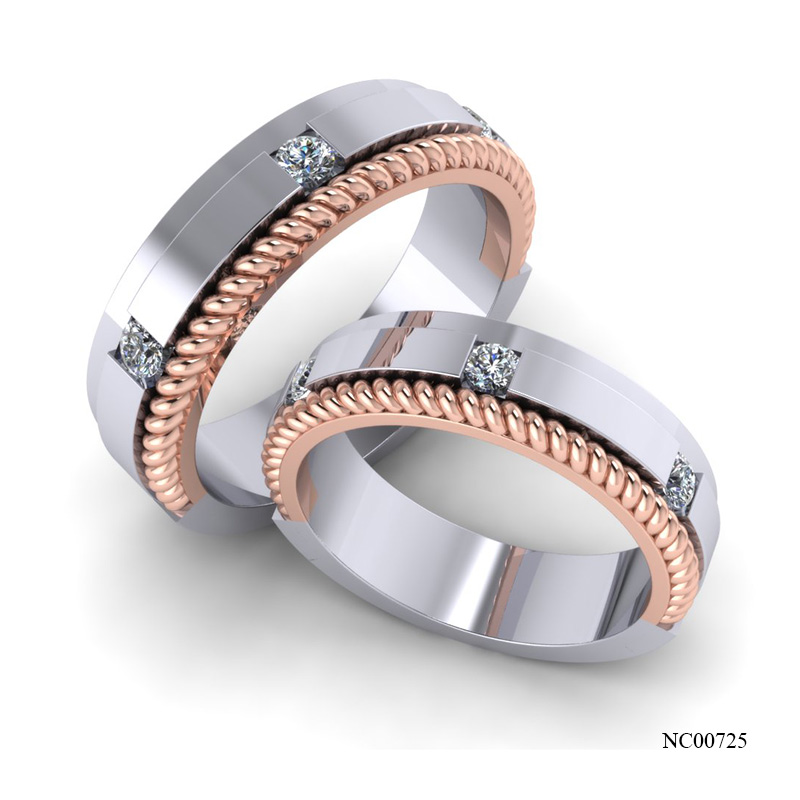 Nhẫn Cưới Vàng Hồng (14k-18k) thiết kế NC00725