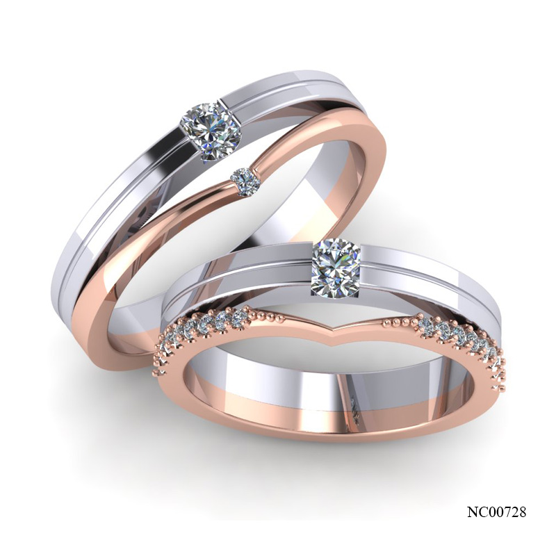 Nhẫn cưới Vàng Hồng (14k-18k) thiết kế NC00728