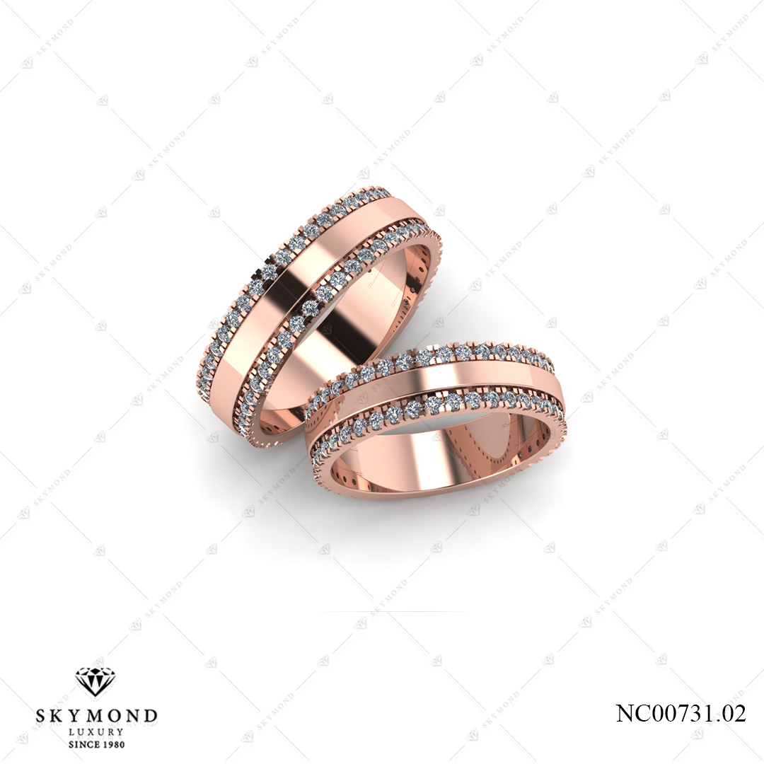 Nhẫn Cưới Vàng Hồng (14k-18k) thiết kế NC00731.02
