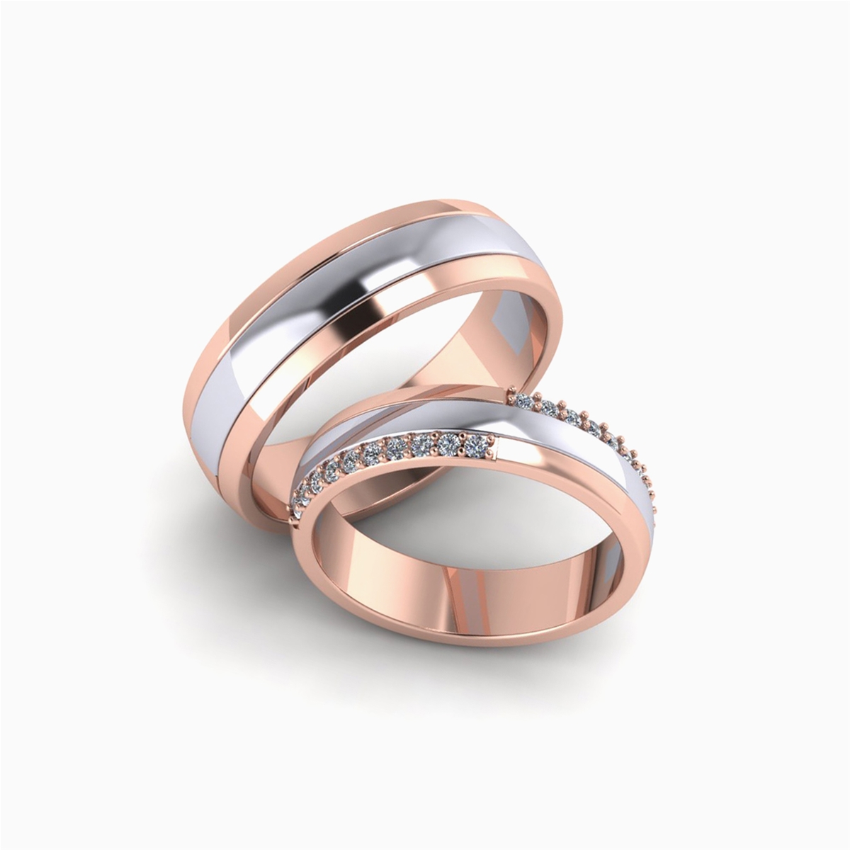 Nhẫn Cưới Vàng Hồng (14k-18k) thiết kế NC00741