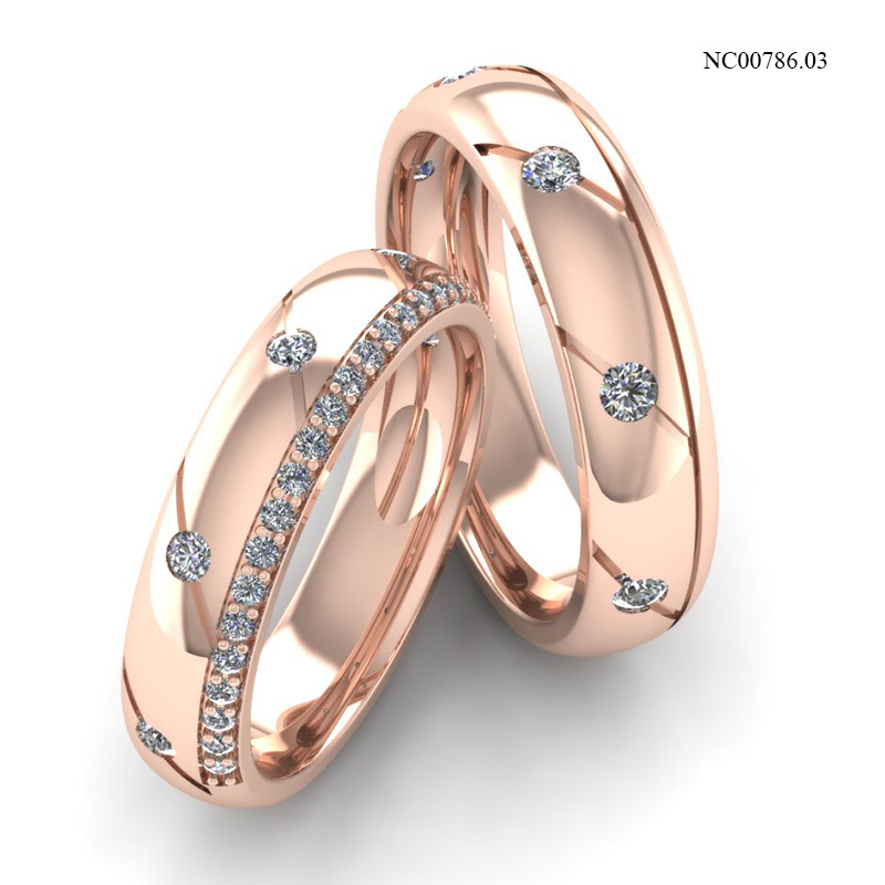 Nhẫn Cưới Vàng Hồng (14k-18k) thiết kế NC00786.03