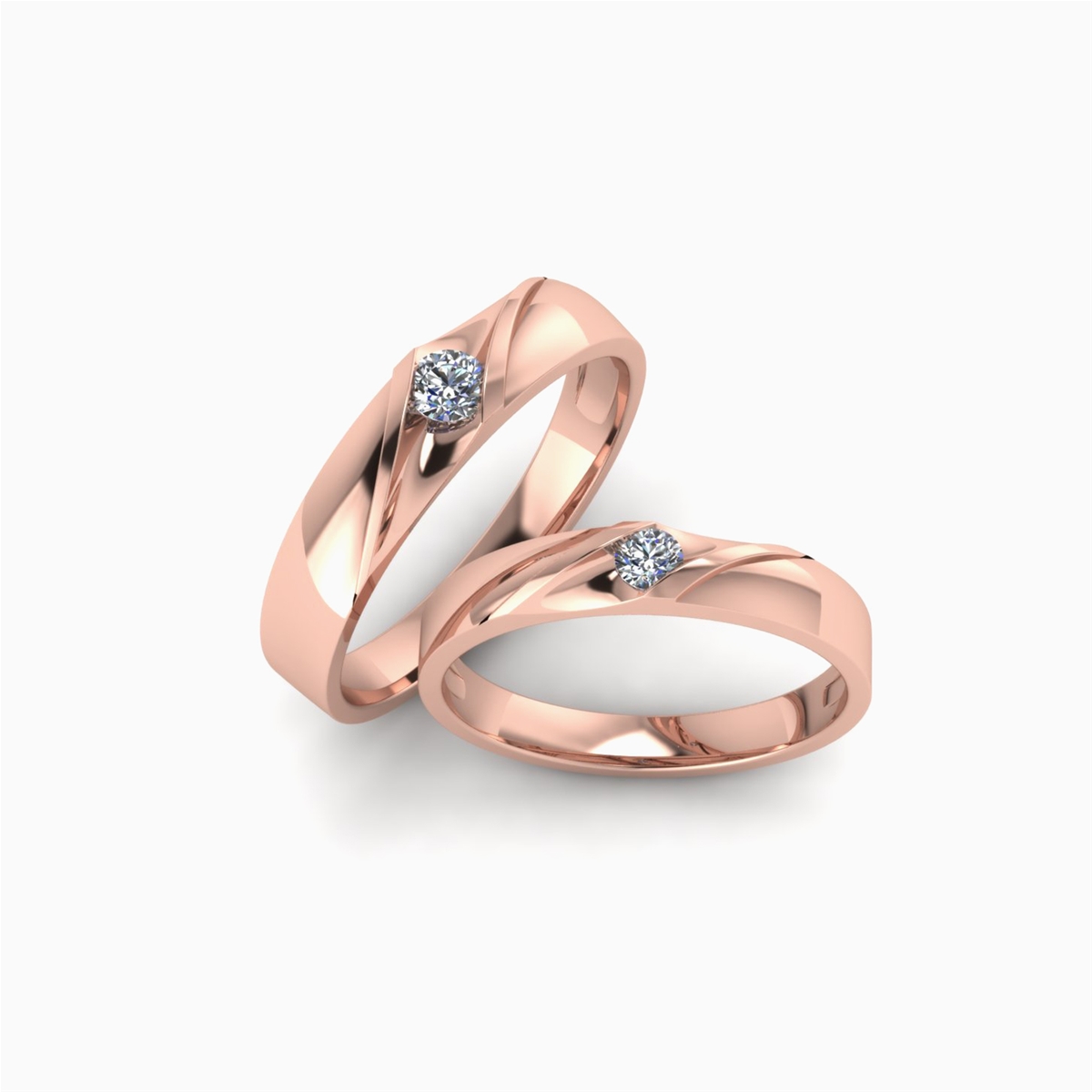 Nhẫn Cưới Vàng Hồng (14k-18k) thiết kế NC00833.03