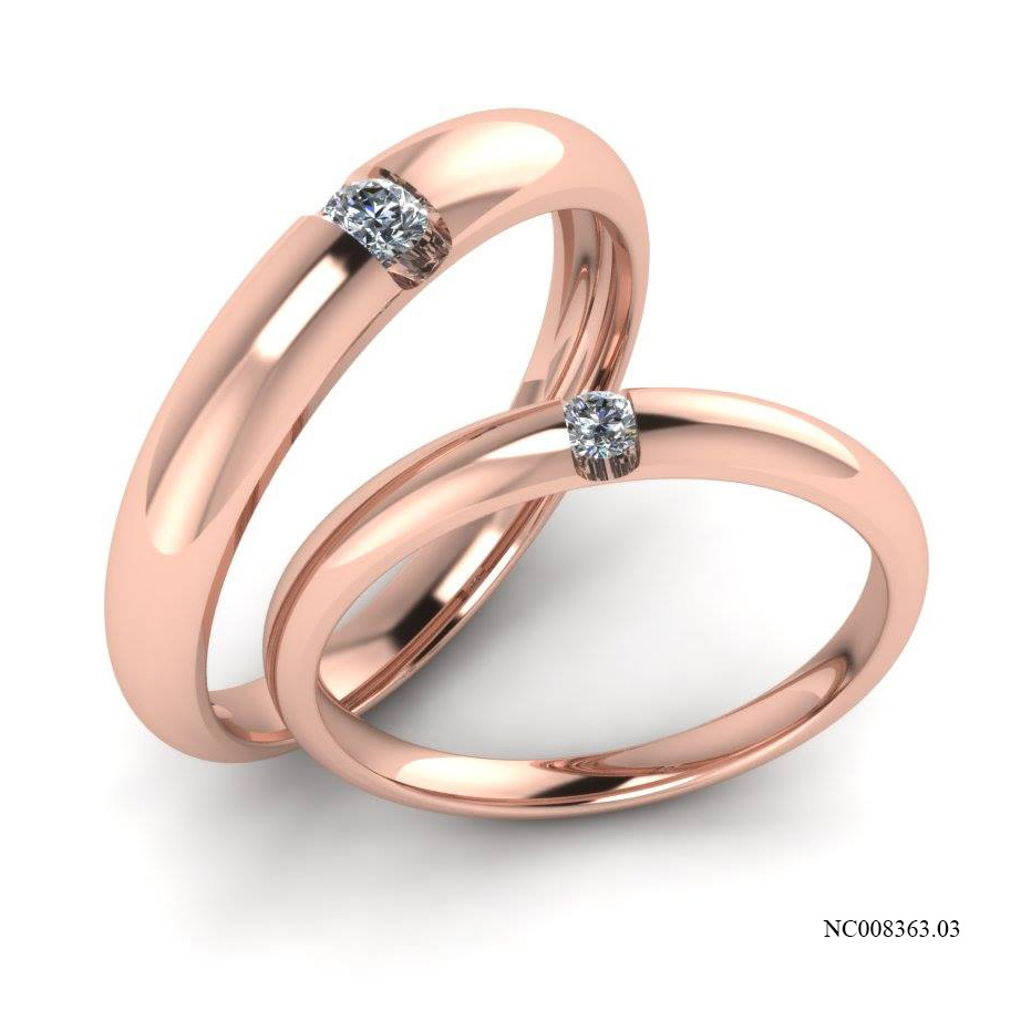 Nhẫn Cưới Vàng Hồng (14k-18k) thiết kế NC00836.03