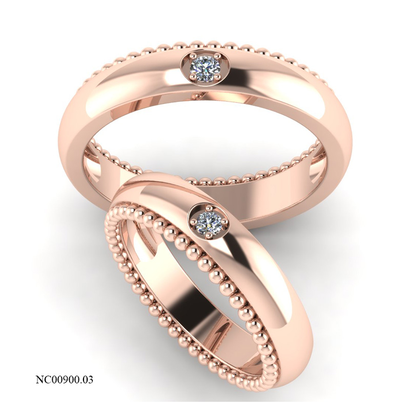 Nhẫn Cưới Vàng Hồng (14k-18k) thiết kế NC00900.03