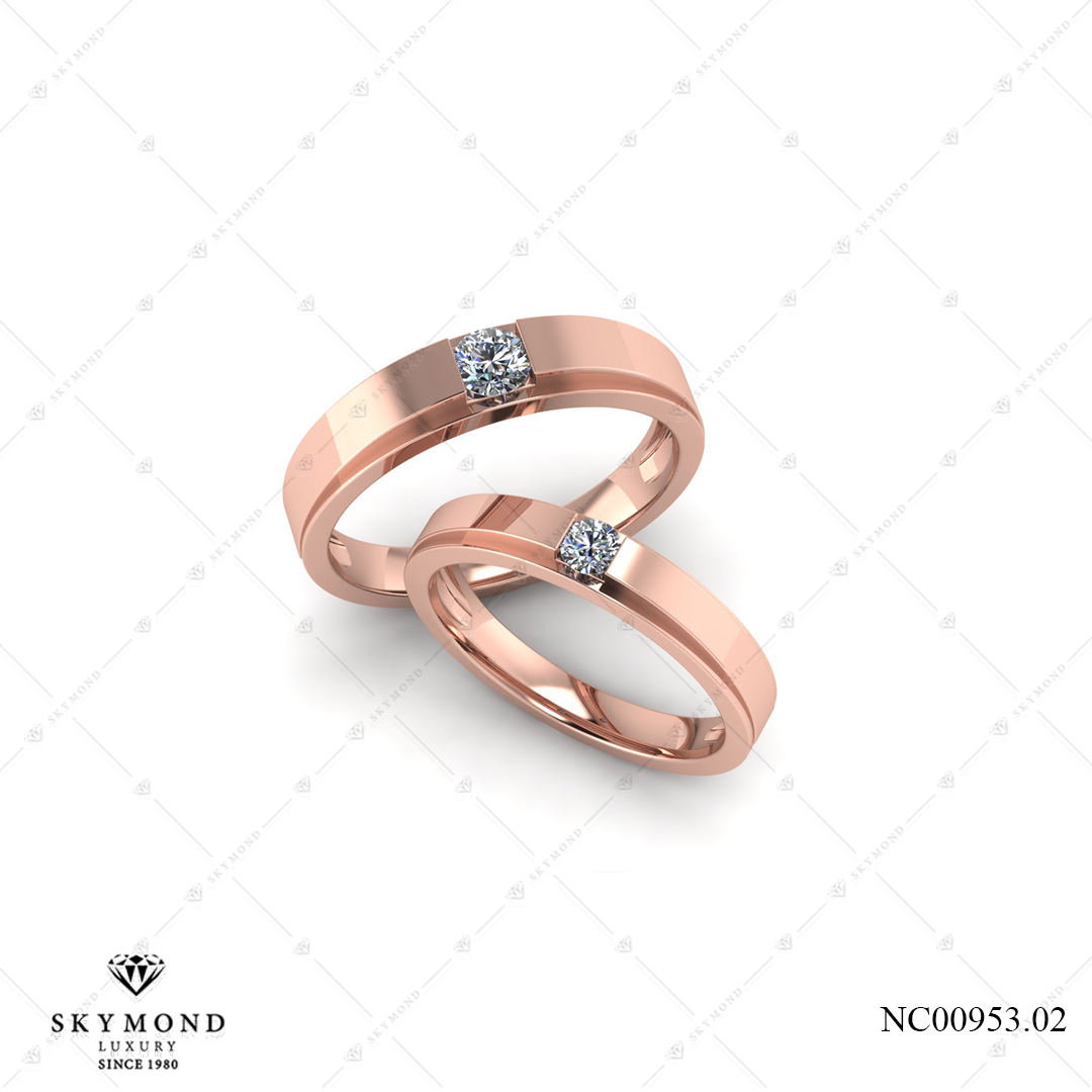 Nhẫn Cưới Vàng Hồng (14k-18k) thiết kế NC00953.02