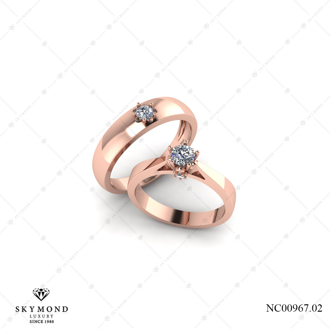 Nhẫn Cưới Vàng Hồng (14k-18k) thiết kế NC00967.02