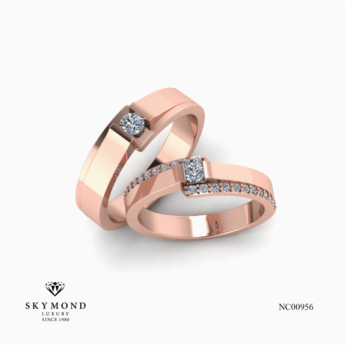 Nhẫn Cưới Vàng Hồng (14k-18k) thiết kế NC00956.03