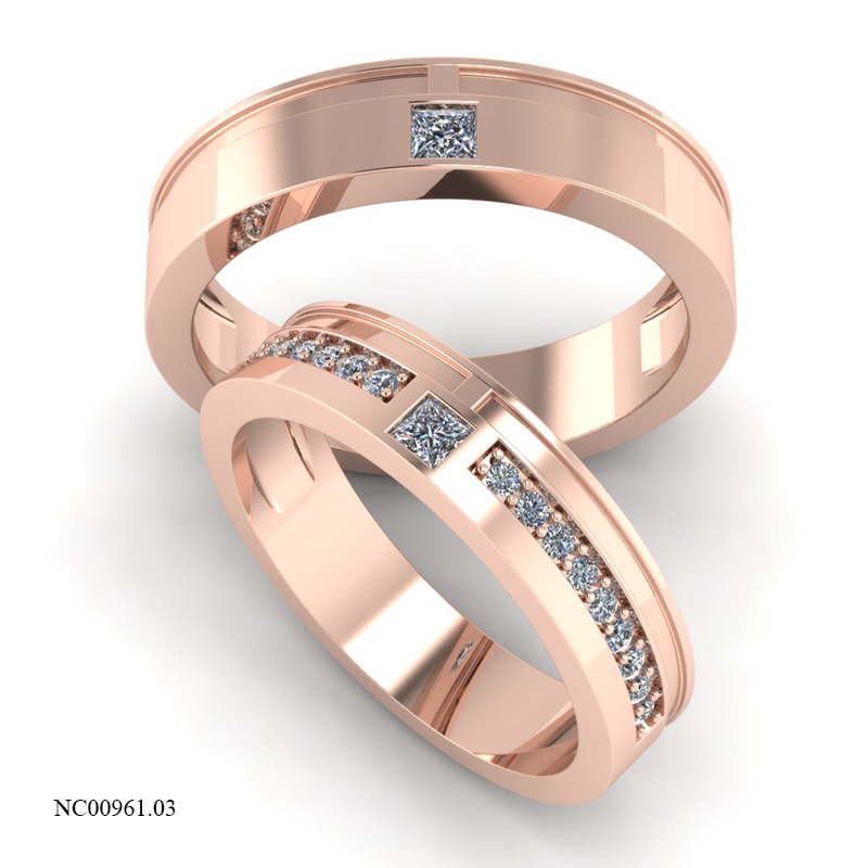 Nhẫn Cưới Vàng Hồng (14k-18k) thiết kế NC00961.03