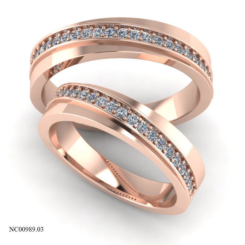 Nhẫn Cưới Vàng Hồng (14k-18k) thiết kế NC00989.03