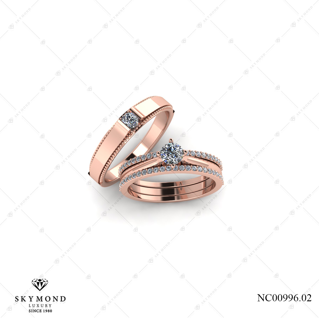 Nhẫn Cưới Vàng Hồng (14k-18k) thiết kế NC00996.02