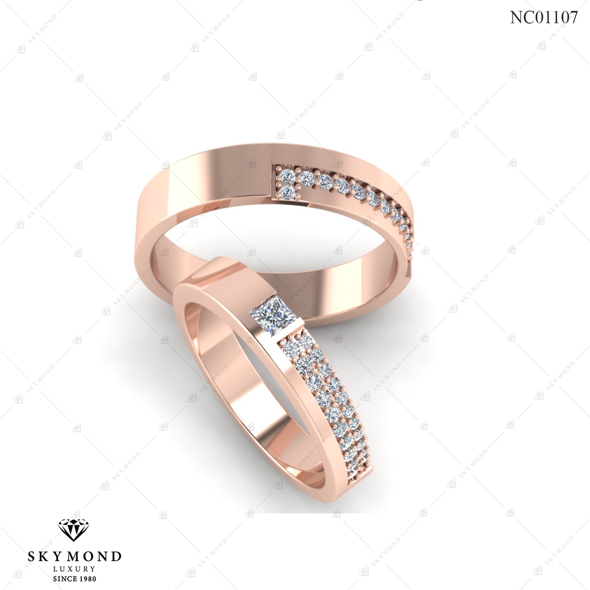 Nhẫn Cưới Vàng Hồng (14k-18k) thiết kế NC01107.02