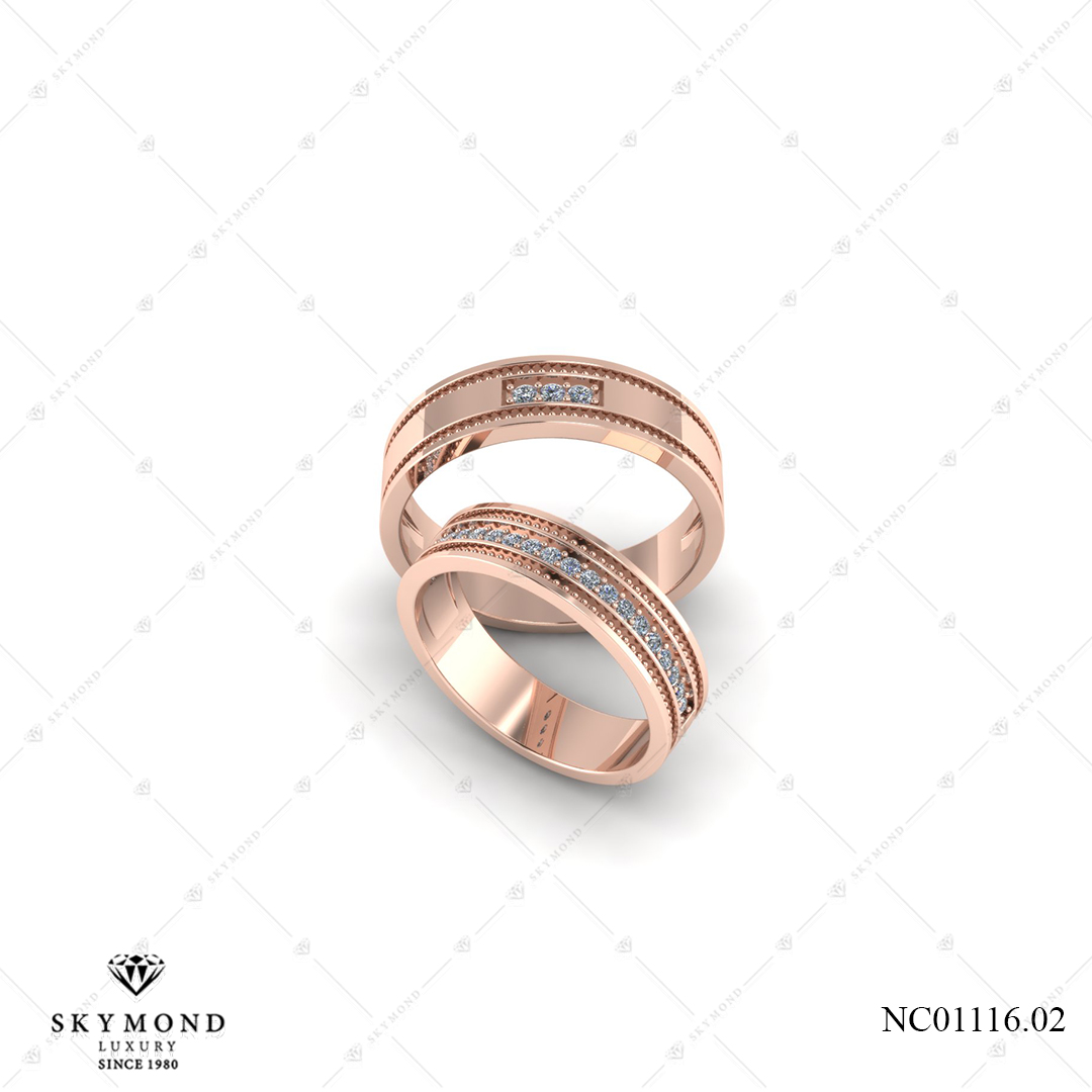 Nhẫn Cưới Vàng Hồng (14k-18k) thiết kế NC01116.02