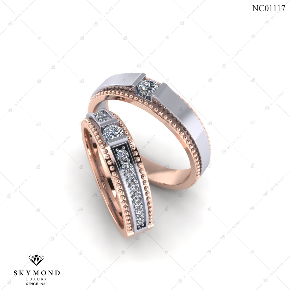 Nhẫn Cưới Vàng Hồng (14k-18k) thiết kế NC01117.03