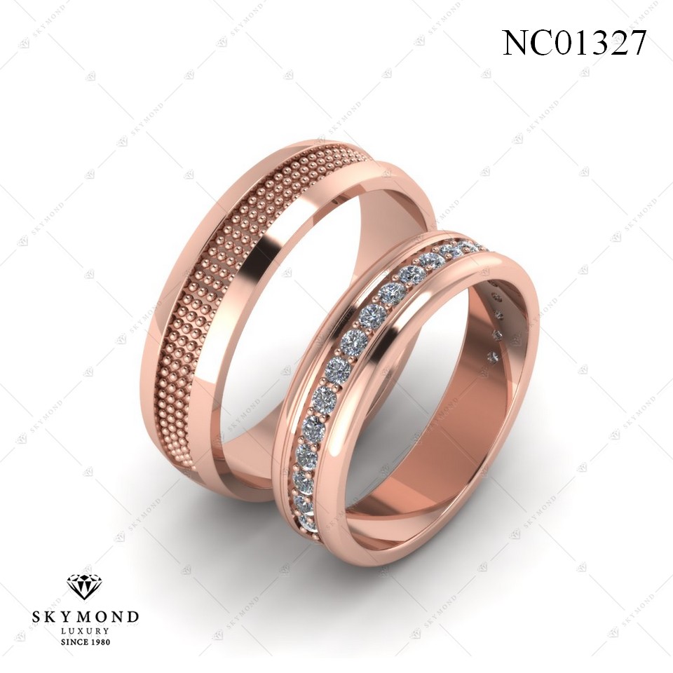 Nhẫn cưới Vàng Hồng (14k-18k) thiết kế NC01327