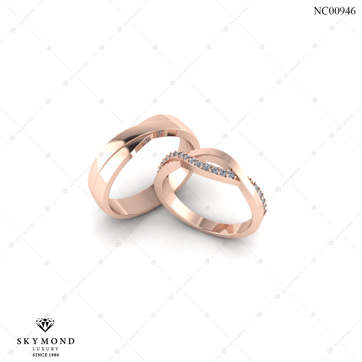 Nhẫn Cưới Vàng Hồng (14k-18k) thiết kế NC00946.01