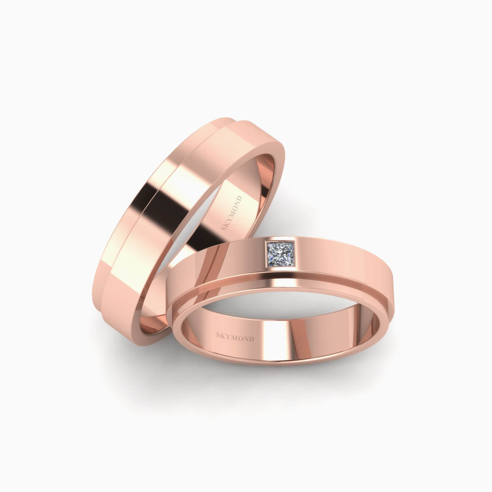 Nhẫn cưới Vàng Hồng (14k-18k) thiết kế NC01128