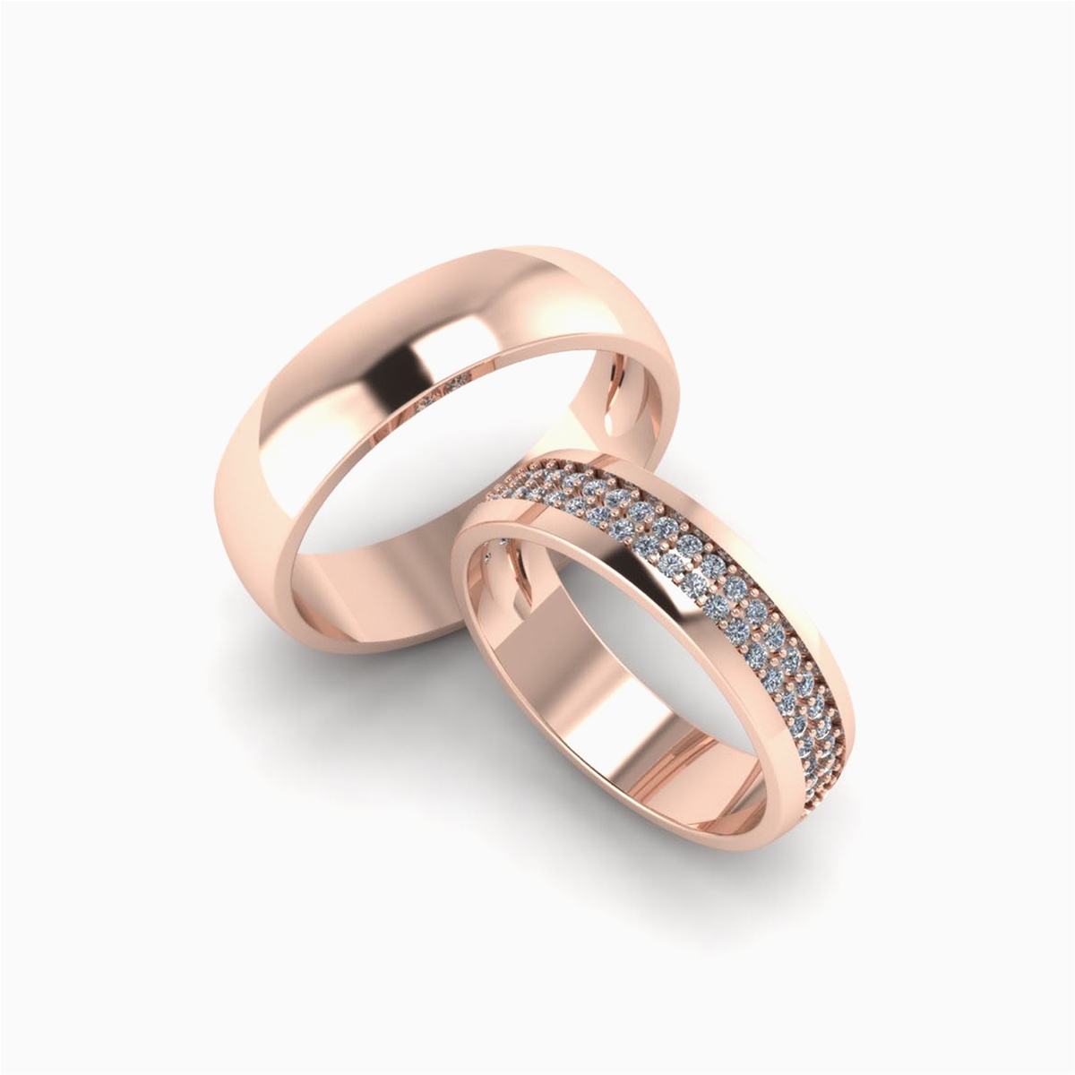 Nhẫn Cưới Vàng Hồng (14k-18k) thiết kế NC00643