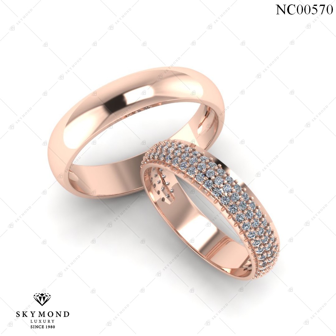 Nhẫn Cưới Vàng Hồng (14k-18k) thiết kế NC00570