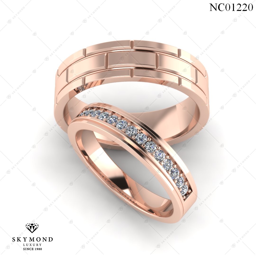 Nhẫn Cưới Vàng Hồng (14k-18k) thiết kế NC001120