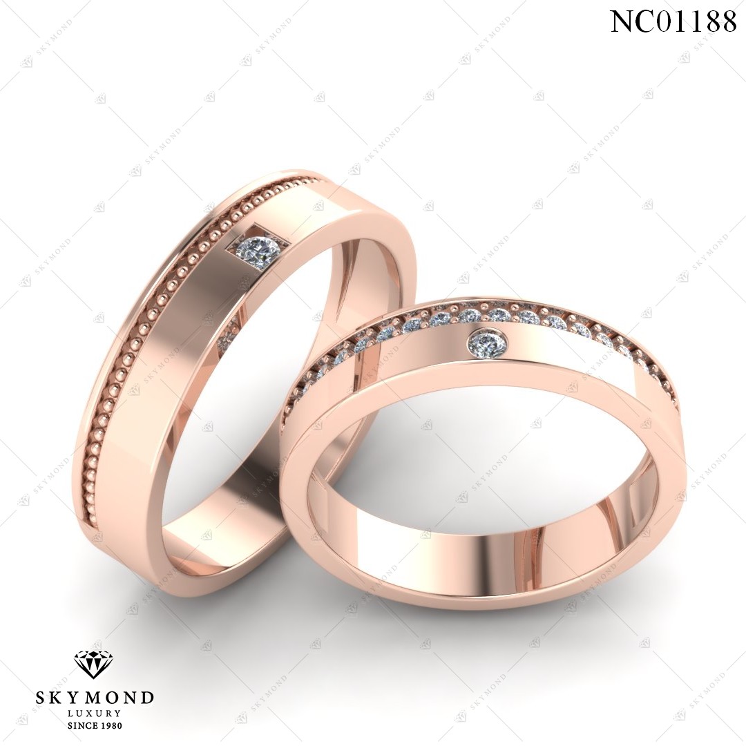 Nhẫn Cưới Vàng Hồng (14k-18k) thiết kế NC01188