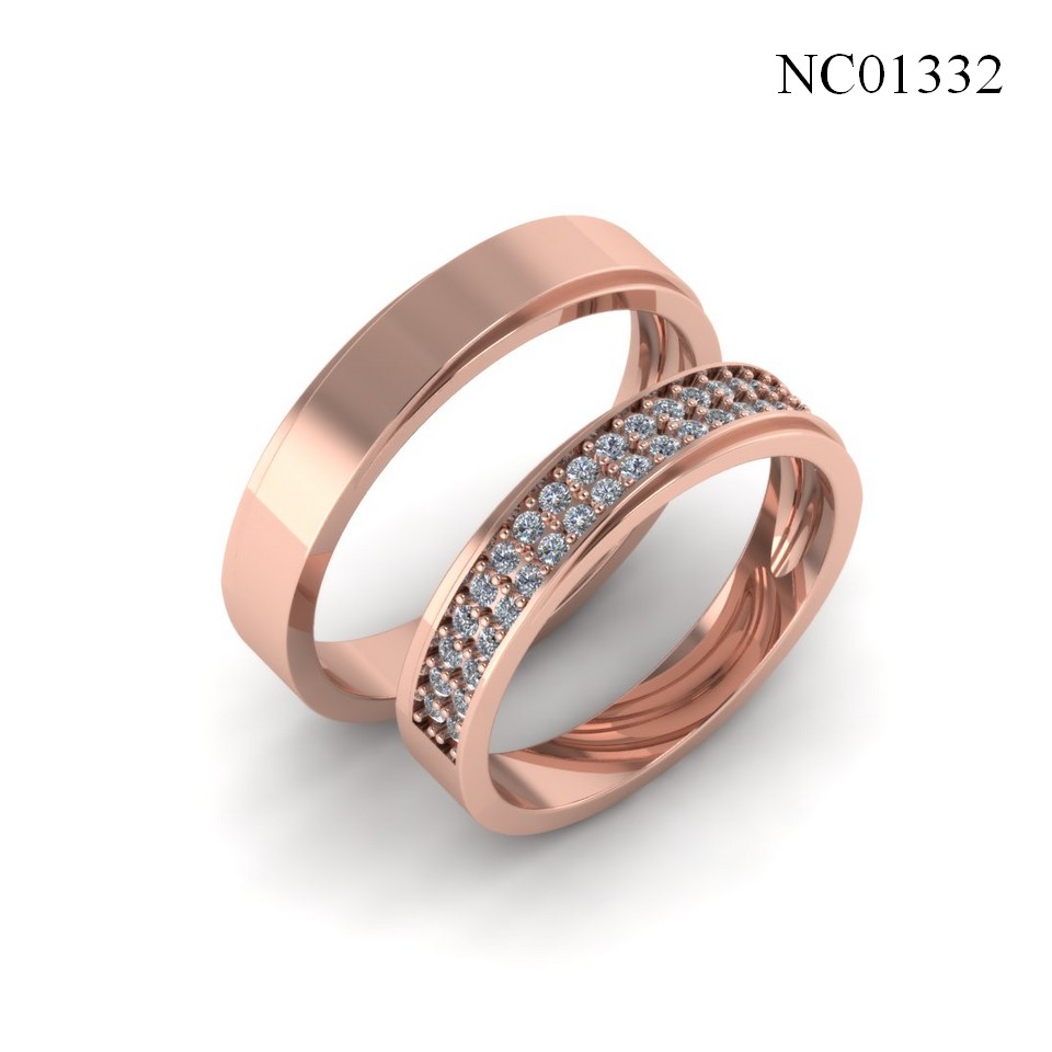 Nhẫn Cưới Vàng Hồng (14k-18k) thiết kế NC01332
