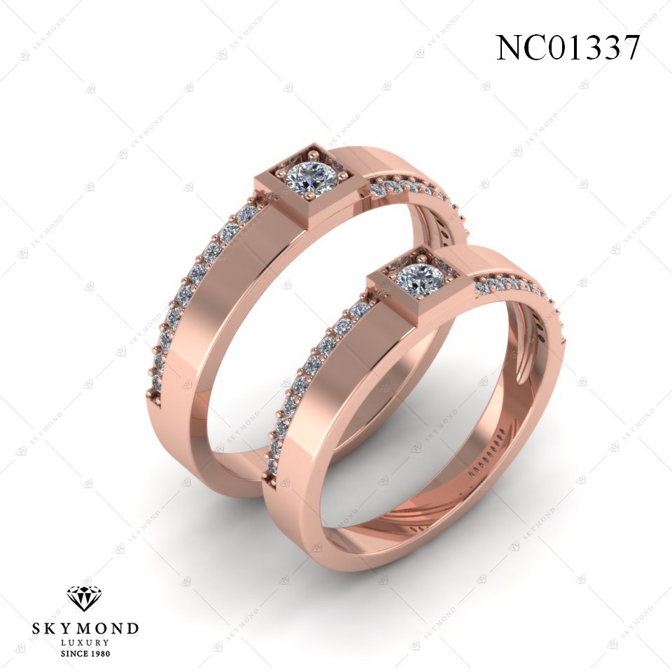 Nhẫn Cưới Vàng Hồng (14k-18k) thiết kế NC01337