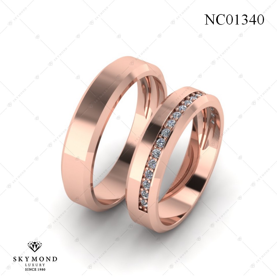 Nhẫn Cưới Vàng Hồng (14k-18k) thiết kế NC01340