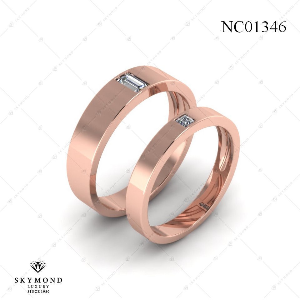Nhẫn Cưới Vàng Hồng (14k-18k) thiết kế NC01346