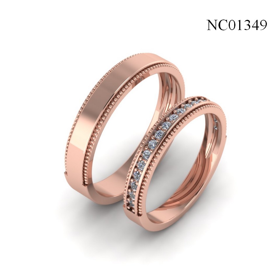 Nhẫn Cưới Vàng Hồng (14k-18k) thiết kế NC01349
