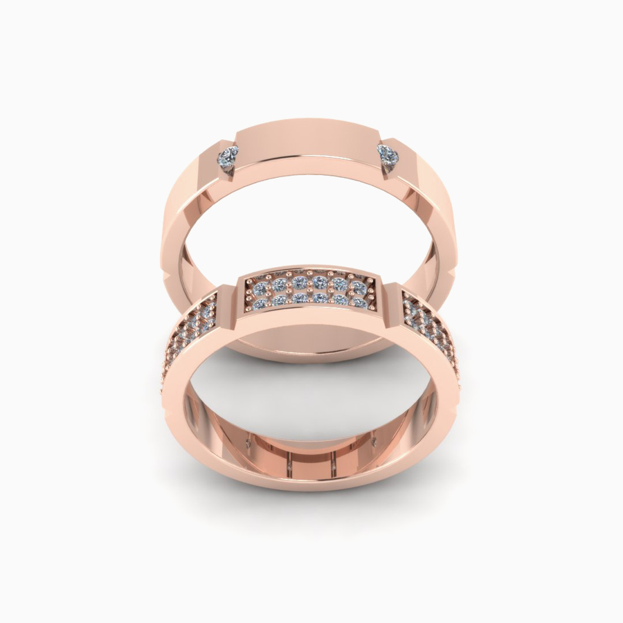 Nhẫn cưới Vàng Hồng (14k-18k) thiết kế NC01965