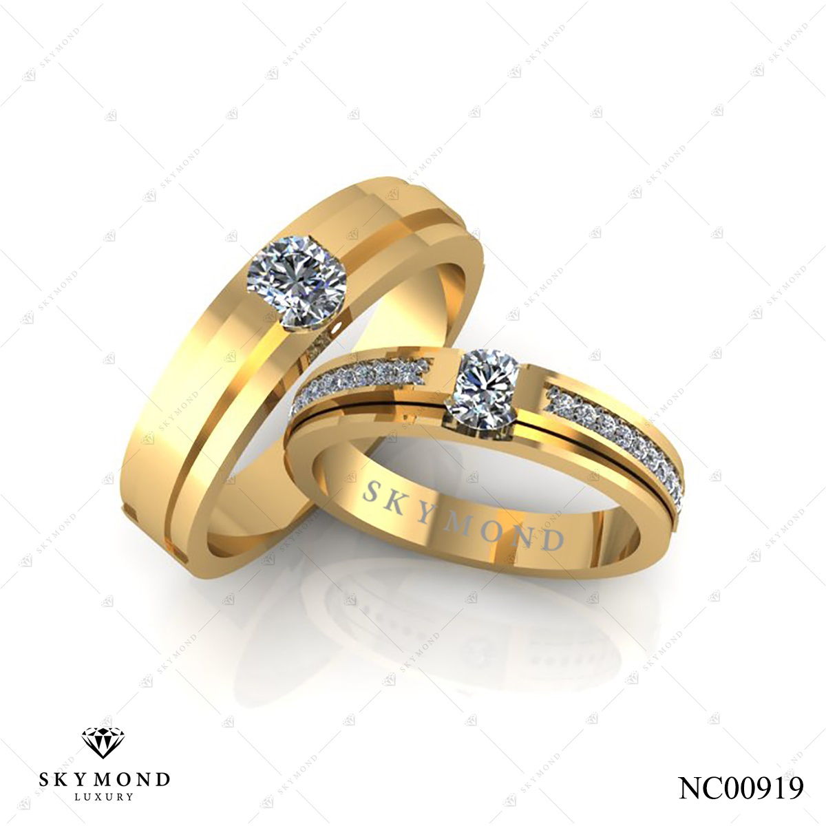 Nhẫn Cưới Vàng Vàng (14k-18k) thiết kế NC00919