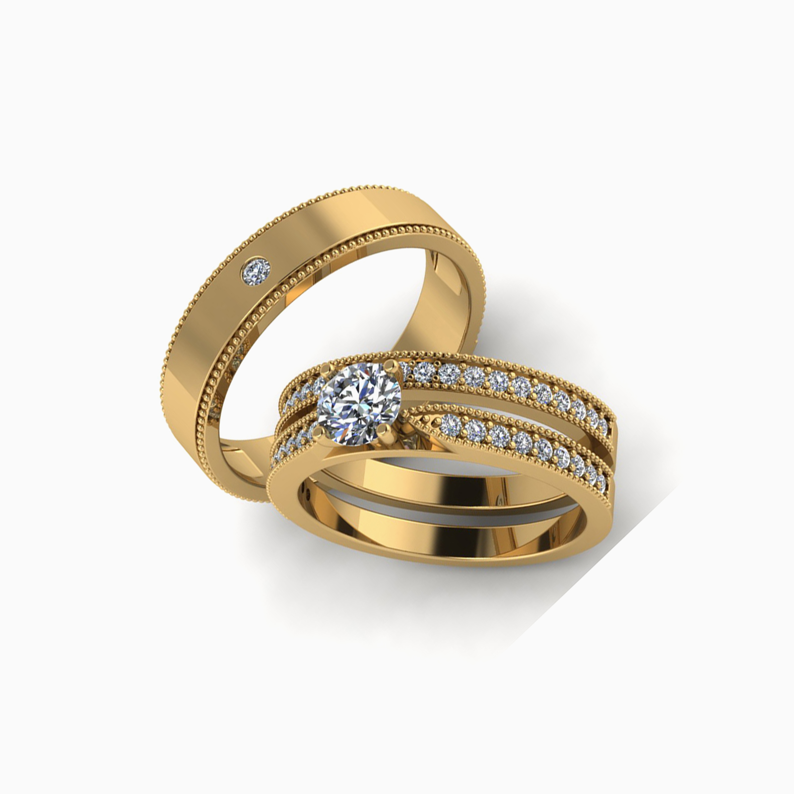 Nhẫn Cưới Vàng Vàng (14k-18k) thiết kế NC00984.03