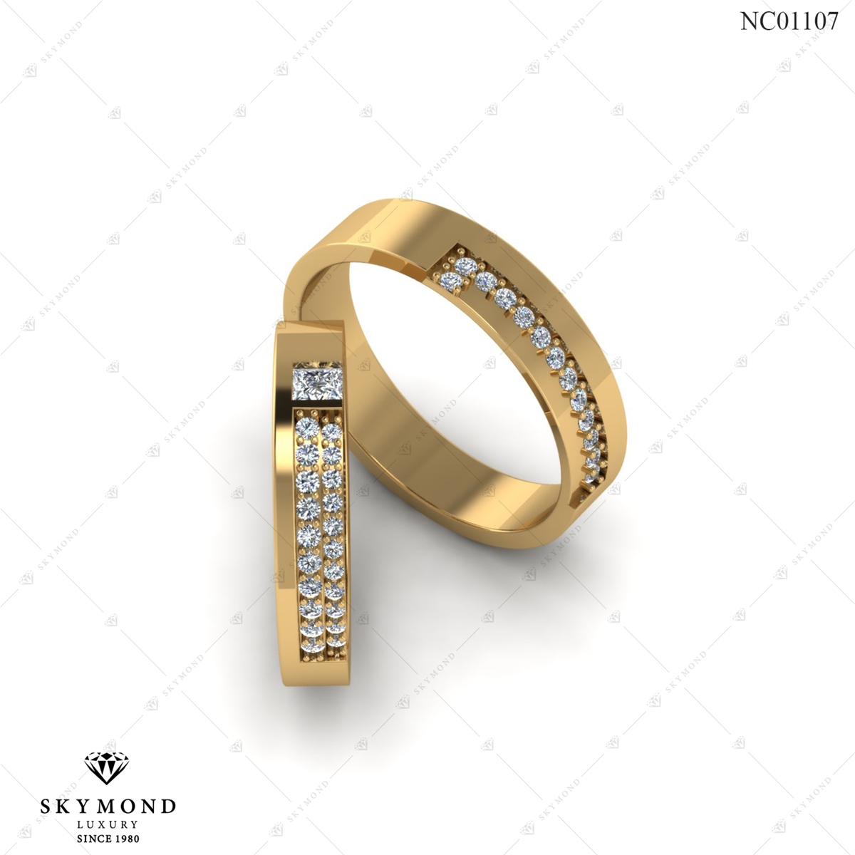 Nhẫn Cưới Vàng Vàng (14k-18k) thiết kế NC01107.01