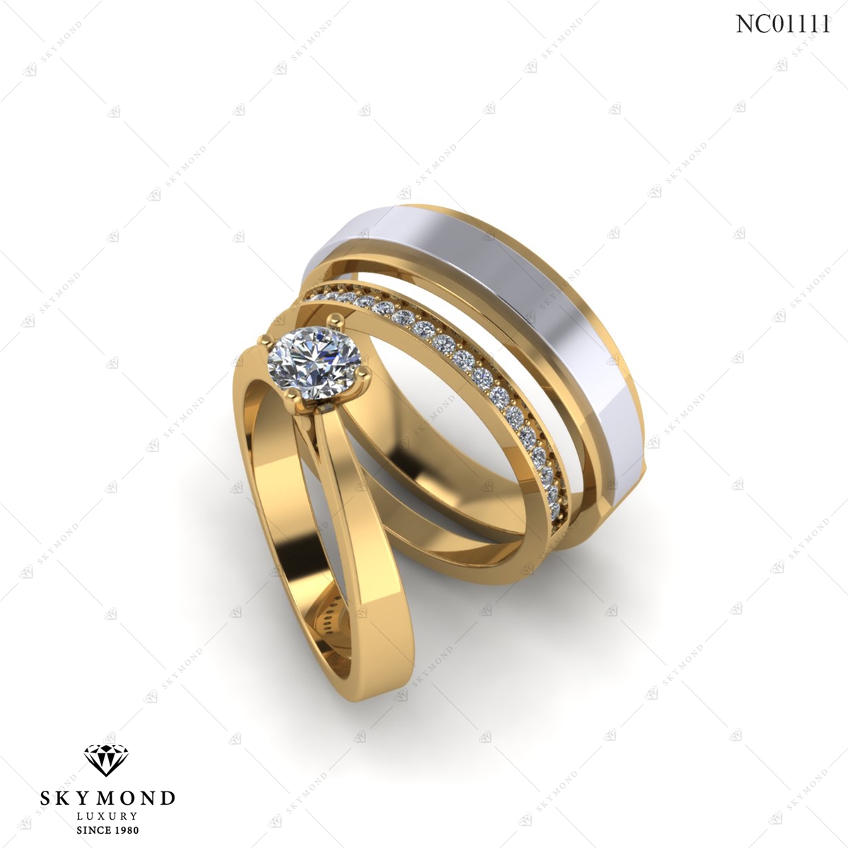 Nhẫn Cưới Vàng Vàng (14k-18k) thiết kế NC01111.02