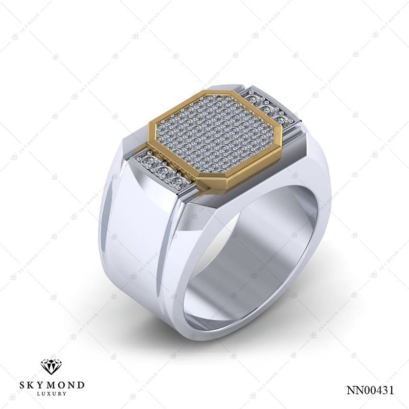Nhẫn Nam Vàng Trắng (14k-18k) thiết kế NN00431