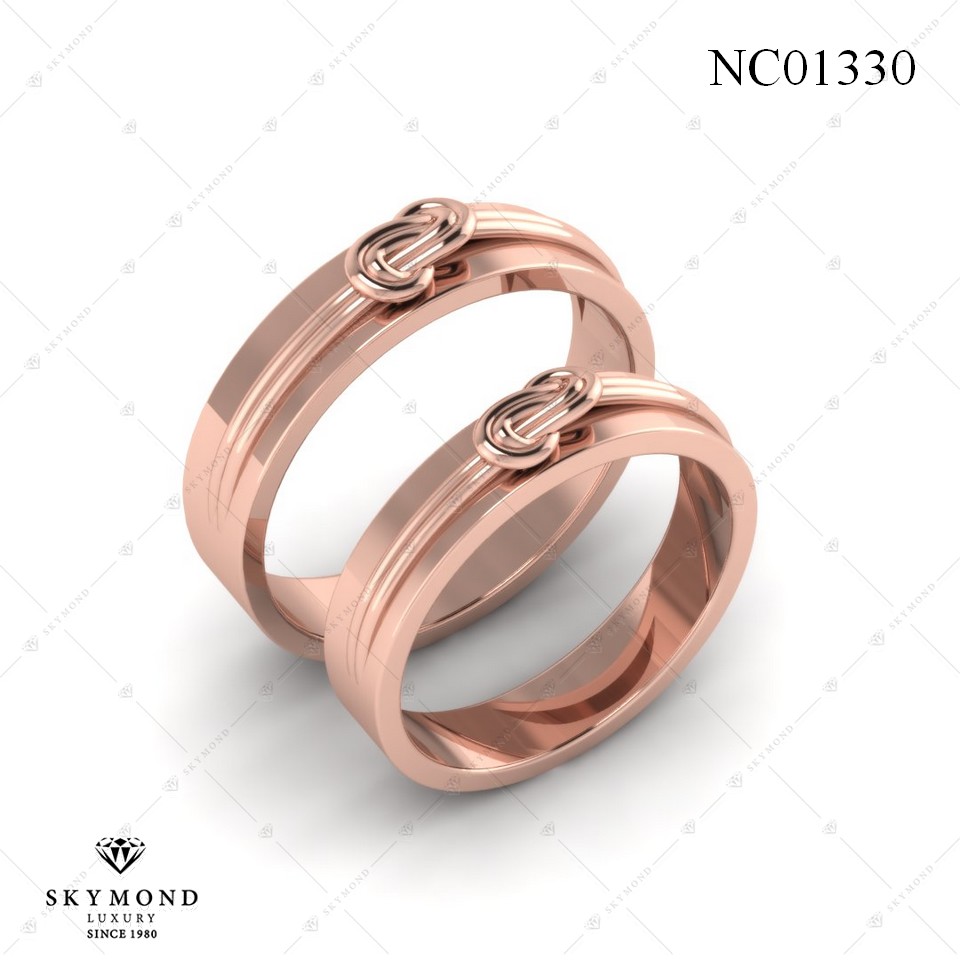 Nhẫn Cưới Vàng Hồng (14k-18k) thiết kế NC01330