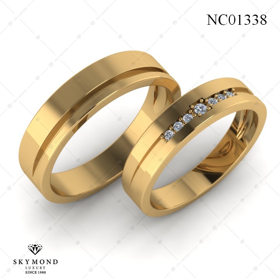 Nhẫn Cưới Vàng Vàng (14k-18k) thiết kế NC01338