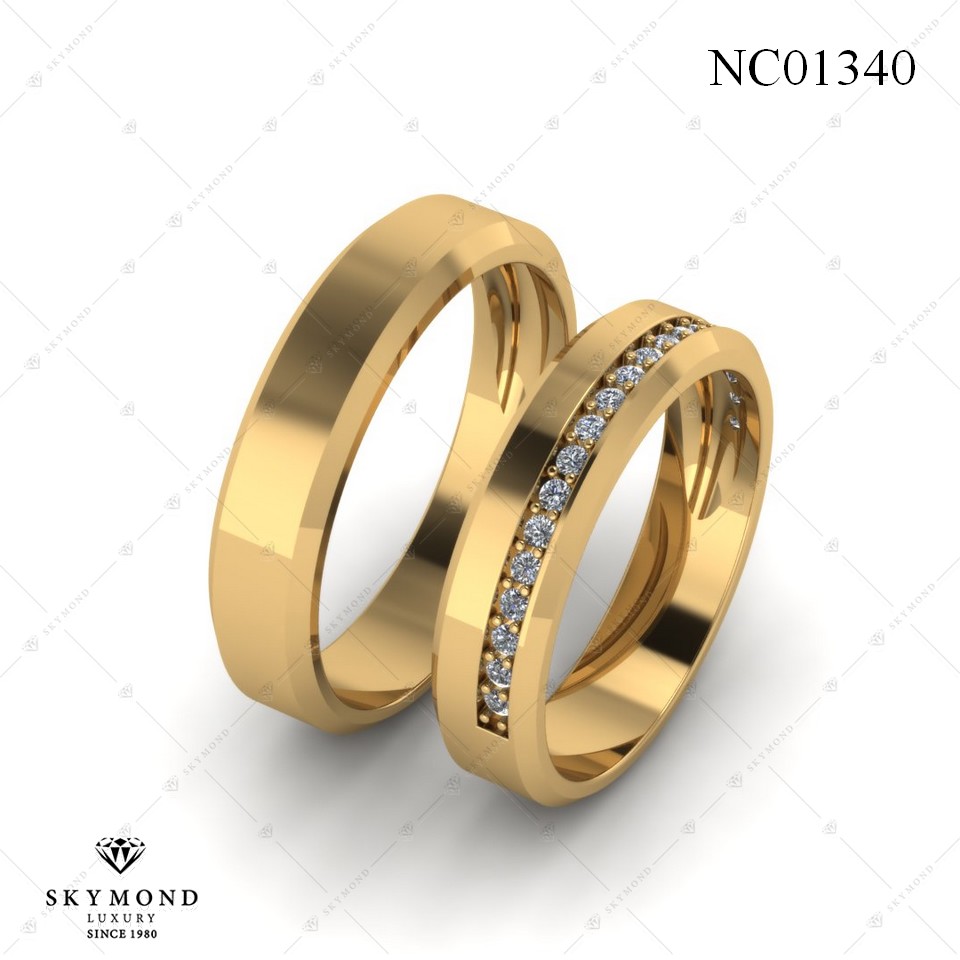 Nhẫn Cưới Vàng Vàng (14k-18k) thiết kế NC01340