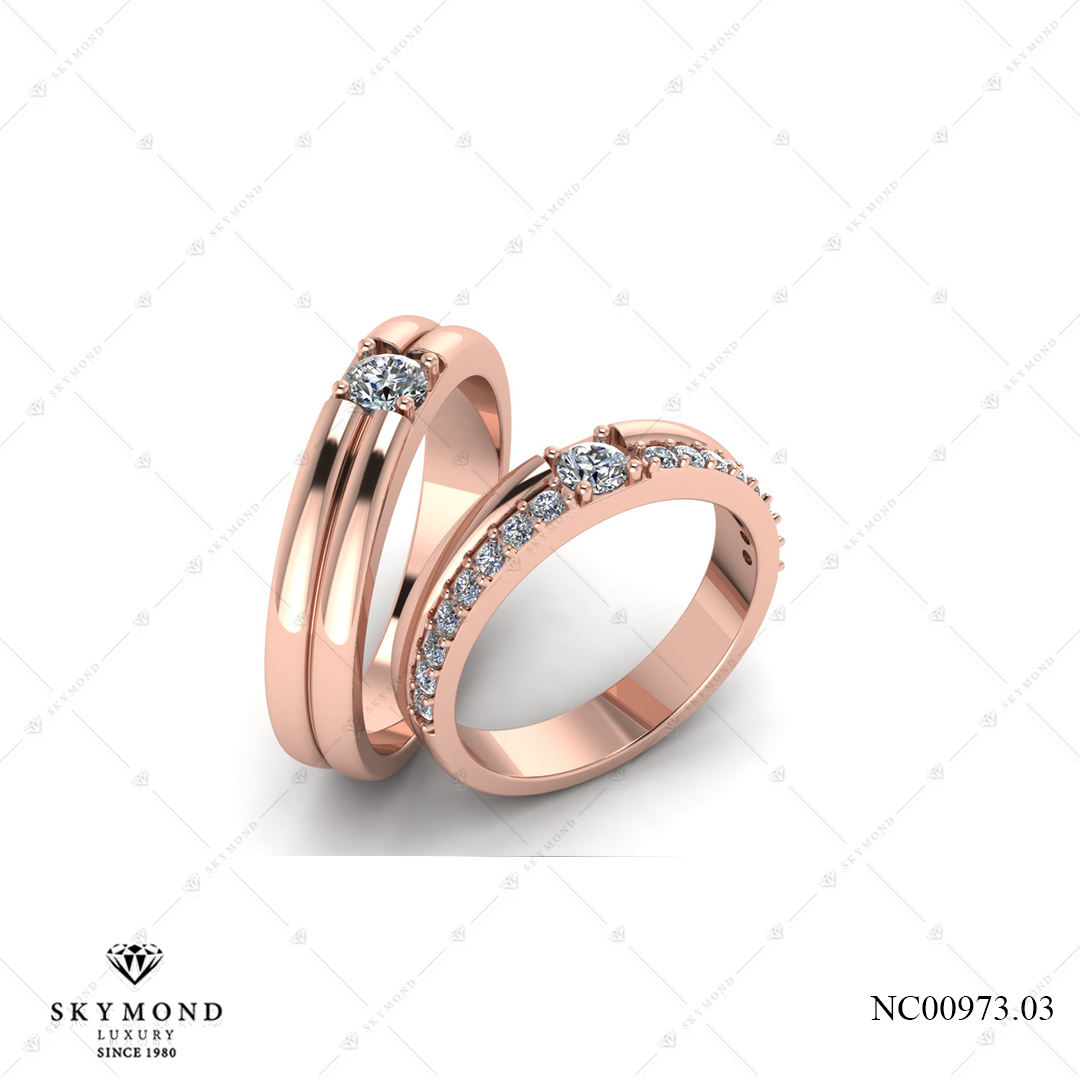 Nhẫn Cưới Vàng Hồng (14k-18k) thiết kế NC00973.02