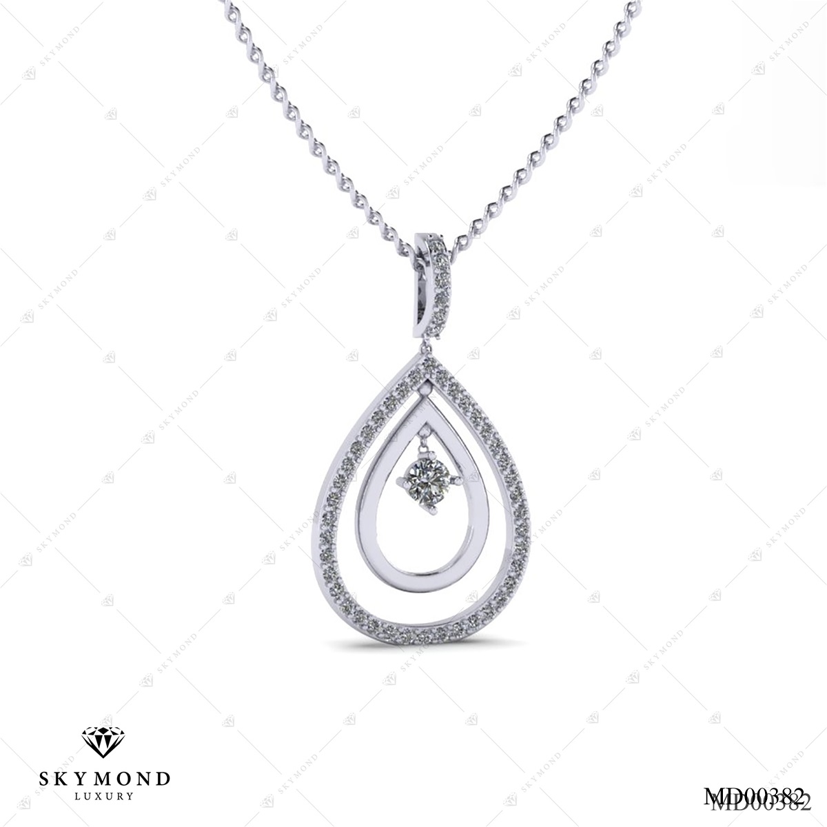 Mặt dây Vàng Trắng (14k-18k) thiết kế MD00382