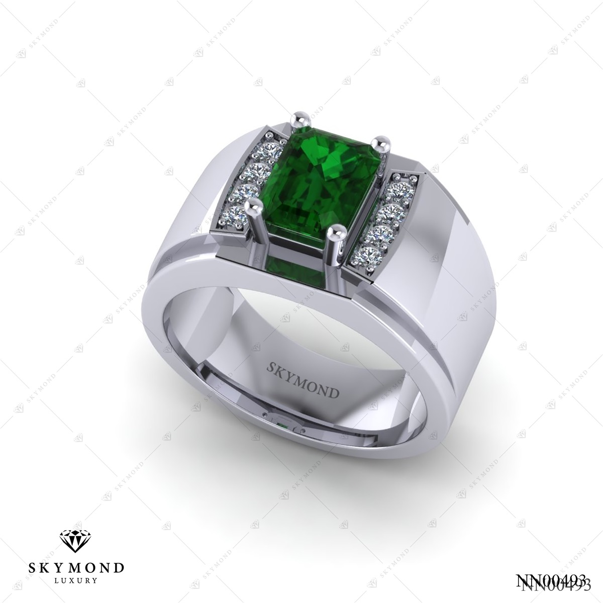 Nhẫn nam Vàng Trắng (14k-18k) thiết kế NN00493