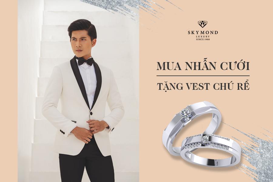 Mua nhẫn cưới tặng vest chú rể