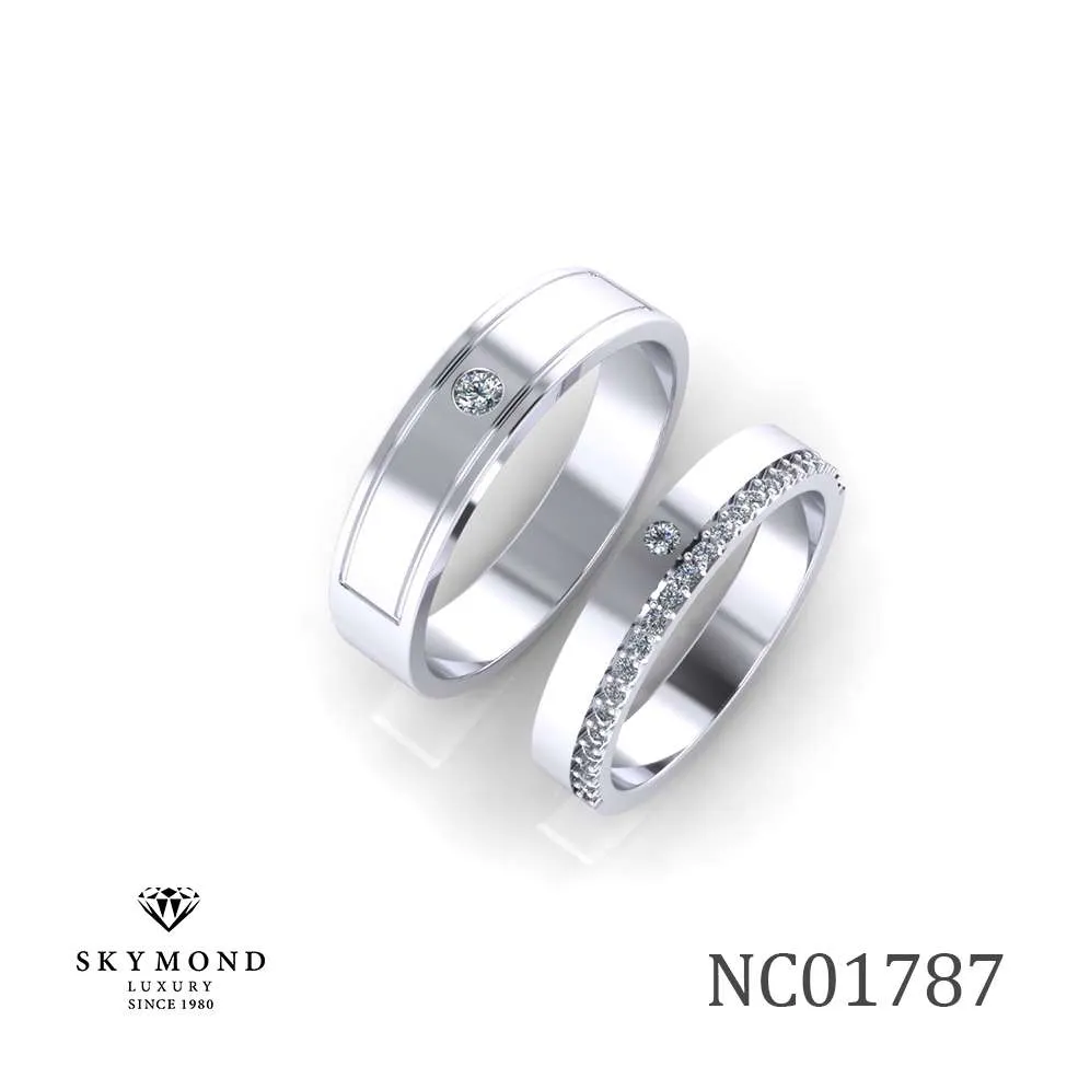 Nhẫn Cưới Platin - Bạch Kim Thiết Kế NC01787