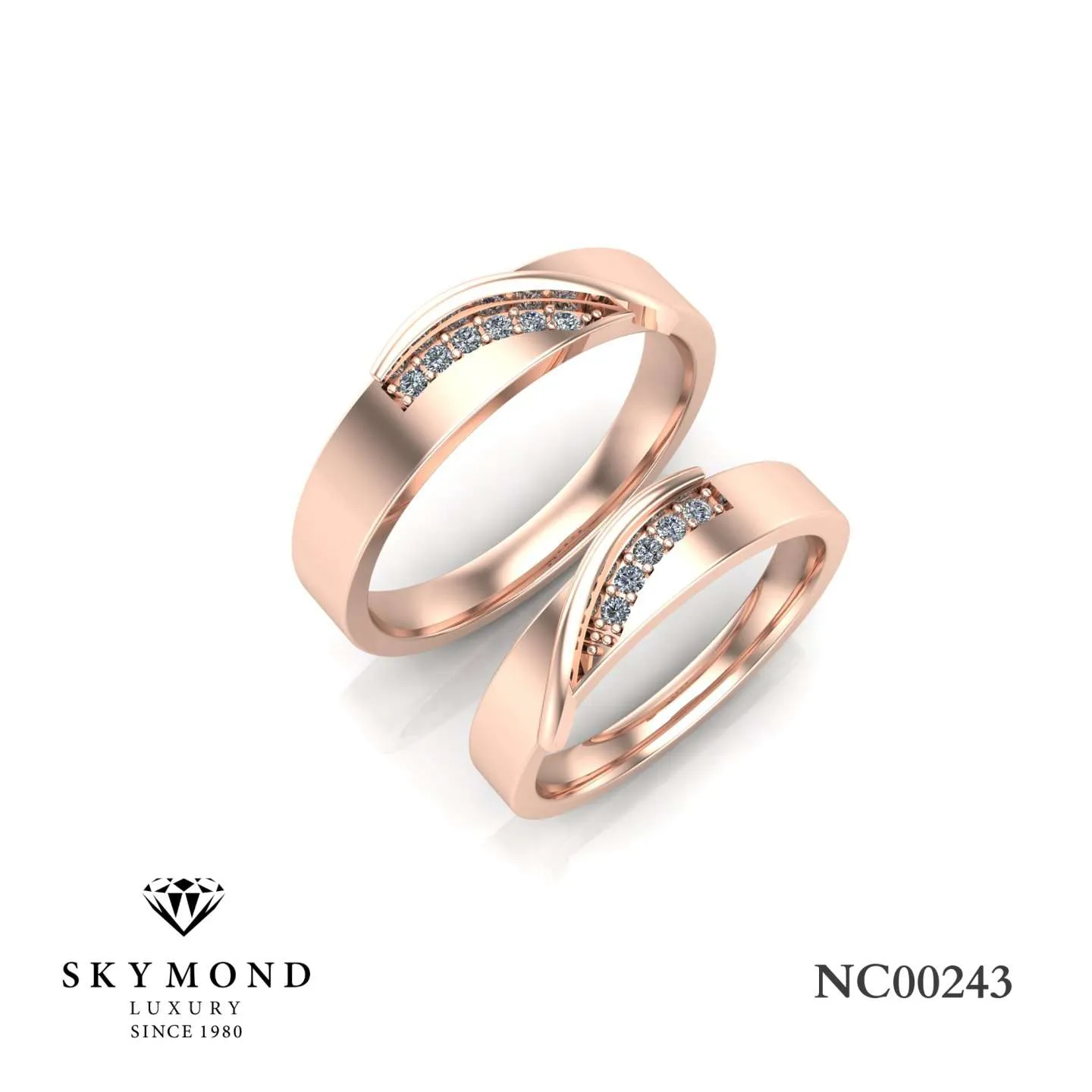 Nhẫn Cưới Vàng Hồng (14k-18k) thiết kế NC00243