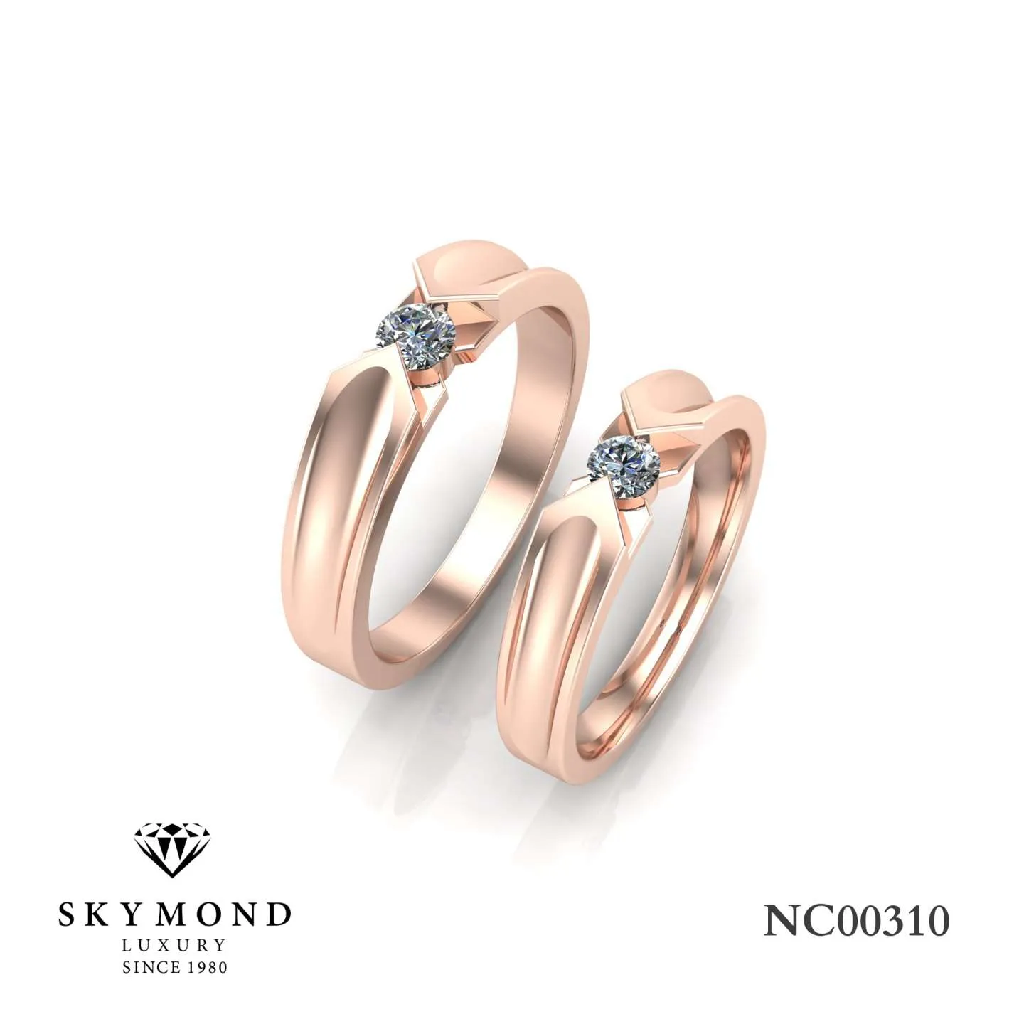 Nhẫn Cưới Vàng Hồng (14k-18k) thiết kế NC00310