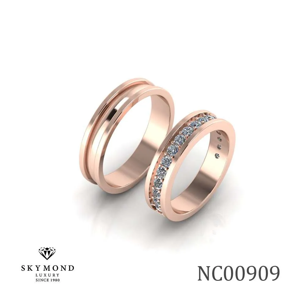 Nhẫn Cưới Vàng Hồng (14k-18k) thiết kế NC00909