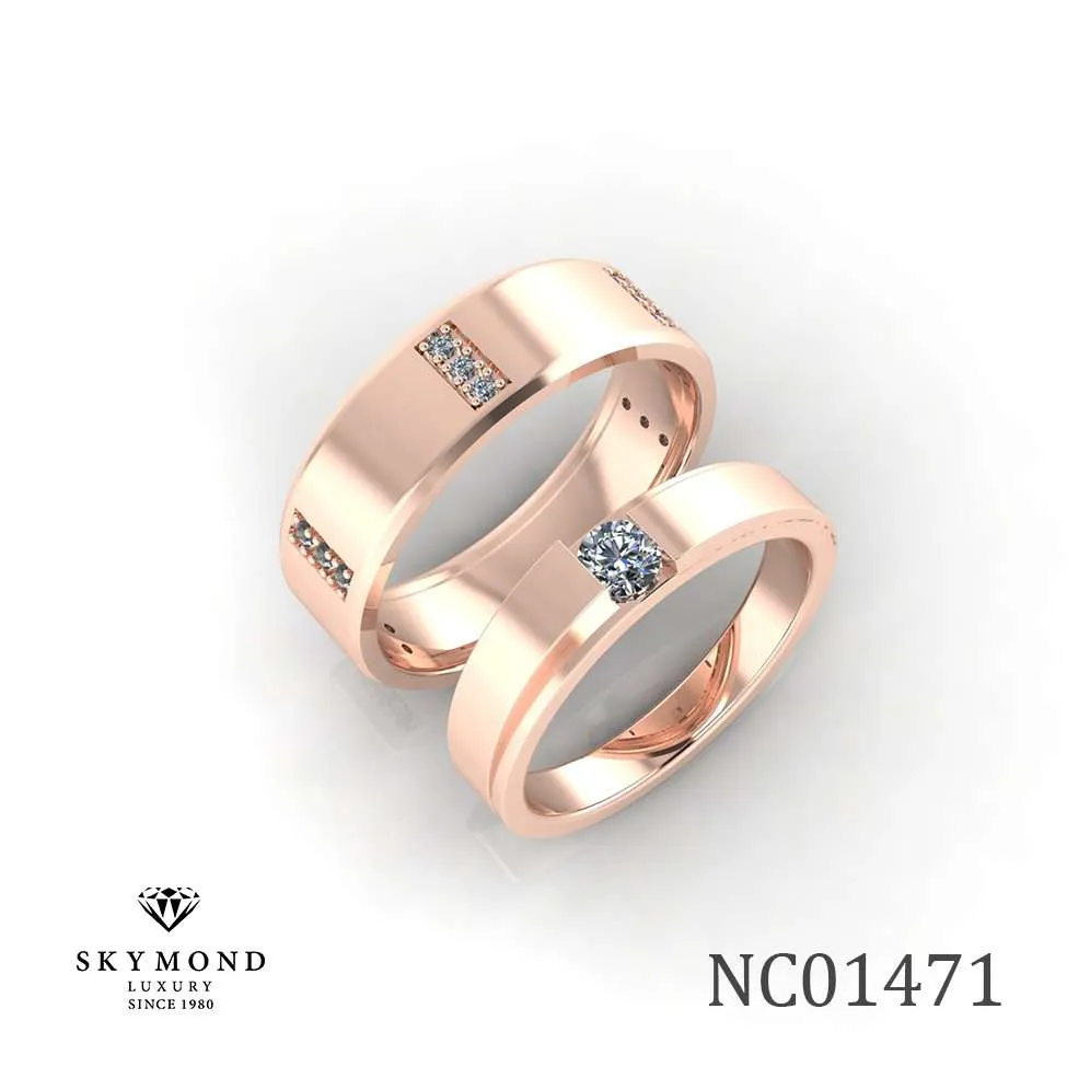 Nhẫn Cưới Vàng Hồng (14k-18k) thiết kế NC01471