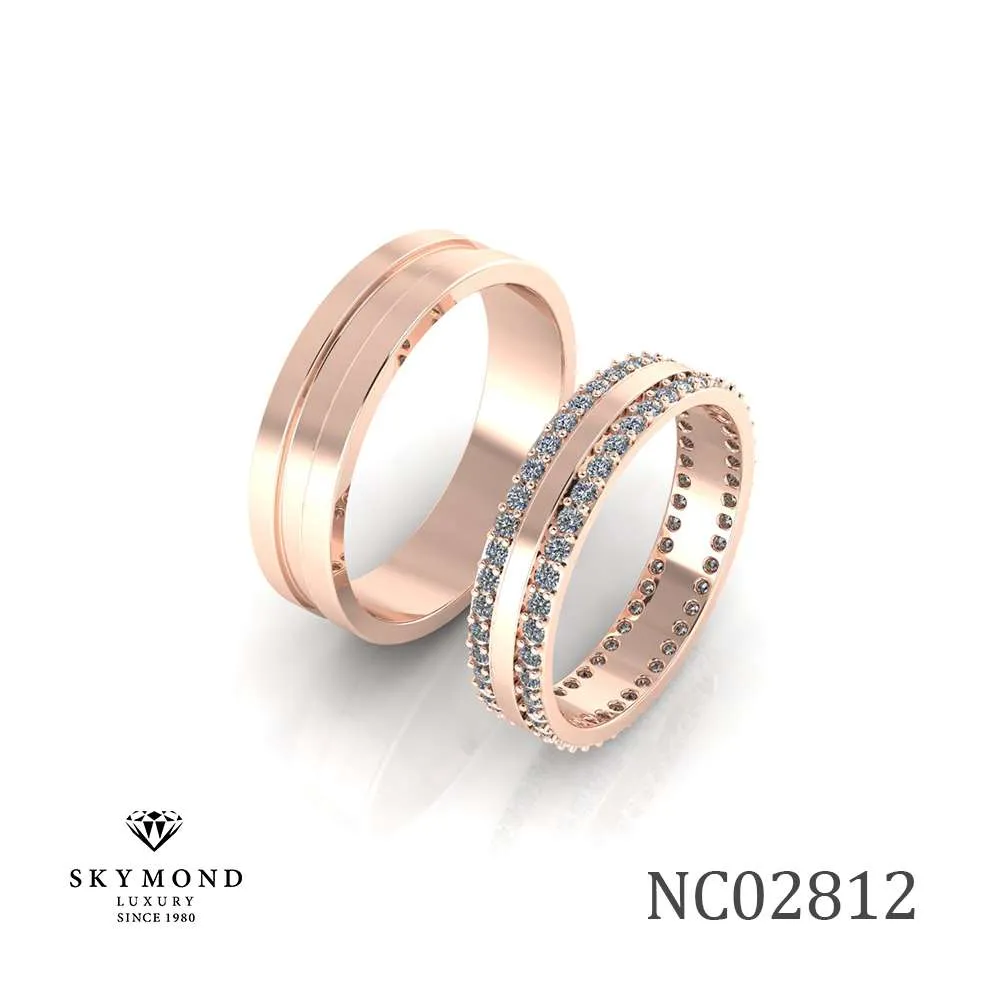 Nhẫn Cưới Vàng Hồng (14k-18k) thiết kế NC02812