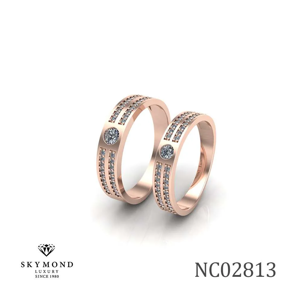 Nhẫn Cưới Vàng Hồng (14k-18k) thiết kế NC02813